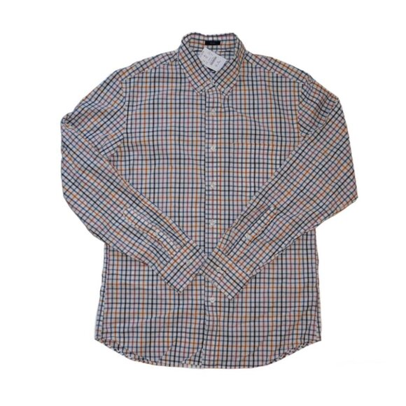 NEW J.CREW Factory Men's Slim Flex Washed Button Down Shirt M Plaid Lond Sleeve - Picture 1 of 6